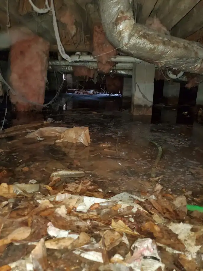 Crawl space flood assessment for Commercial Water Damage Restoration in Watchung